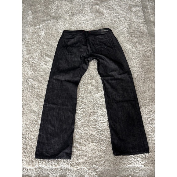 Guess Rowland Fit Mens Relaxed Straight Leg Jeans Black Coated Denim 36x32 - Picture 5 of 7
